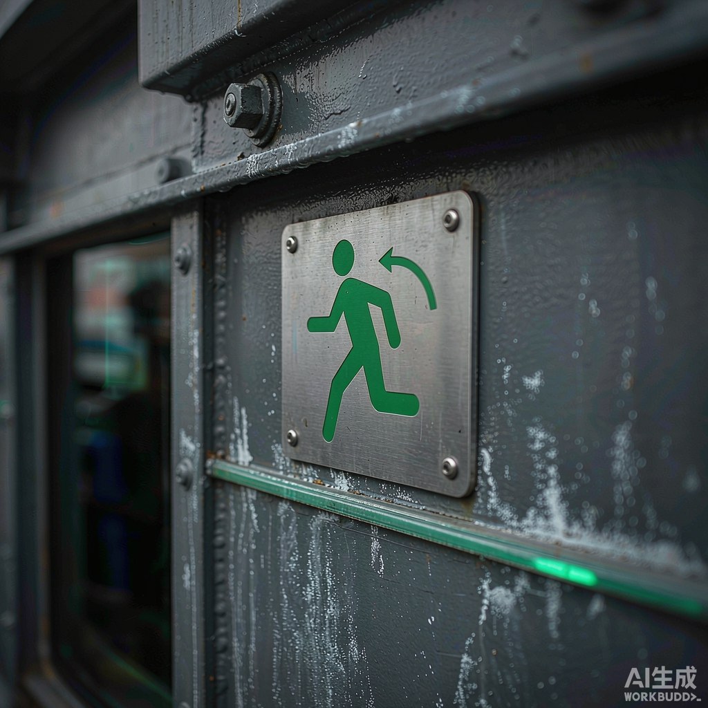 汽车滚装船车辆甲板安全标识特写