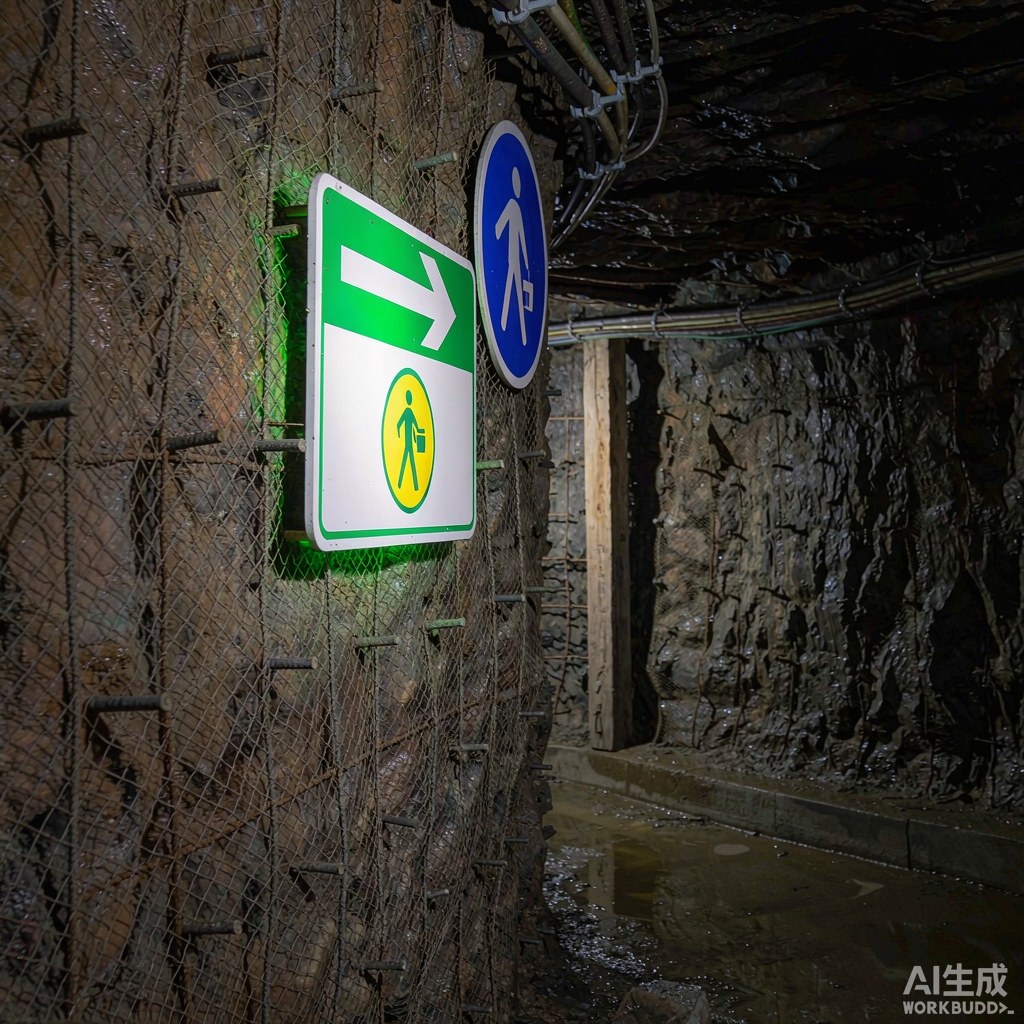 井下巷道交叉口的逆反射路标与指令标志