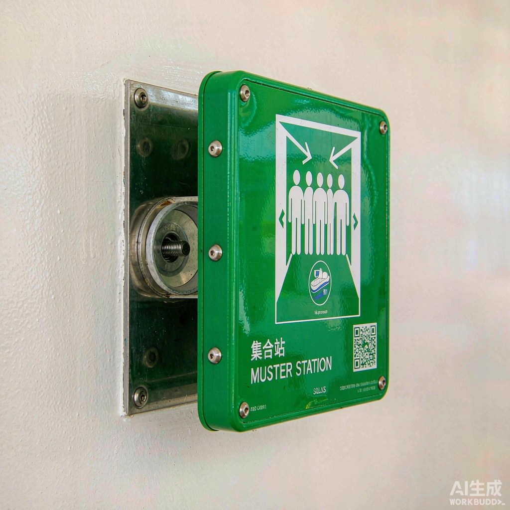 陆岛/沿海客船救生设备与集合站标识特写