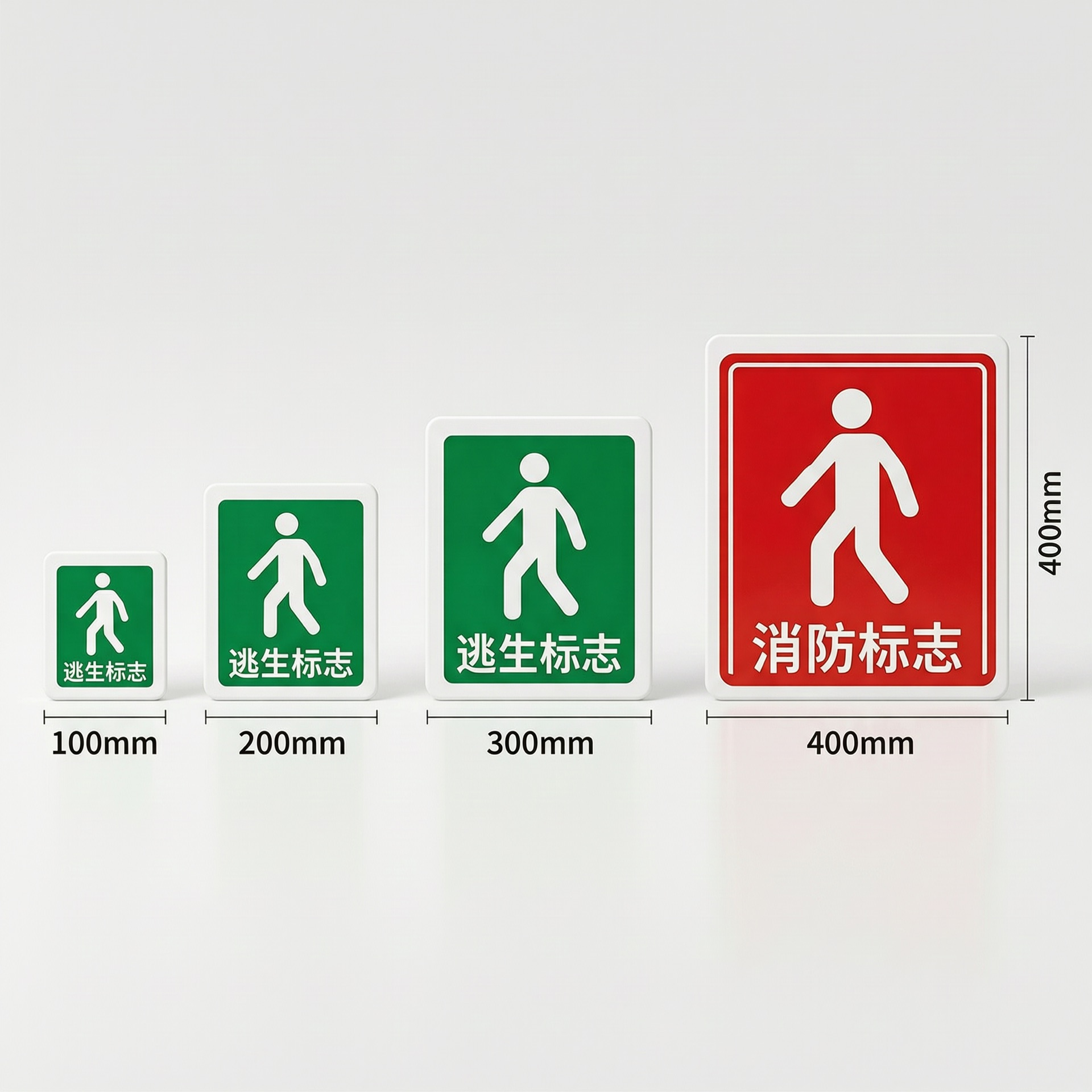 IMO船舶安全标识不同尺寸规格对比展示