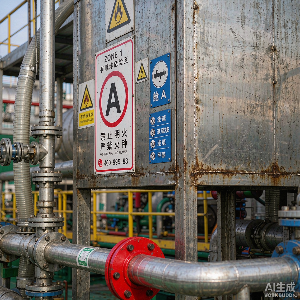油化船集合点与危险区域标识