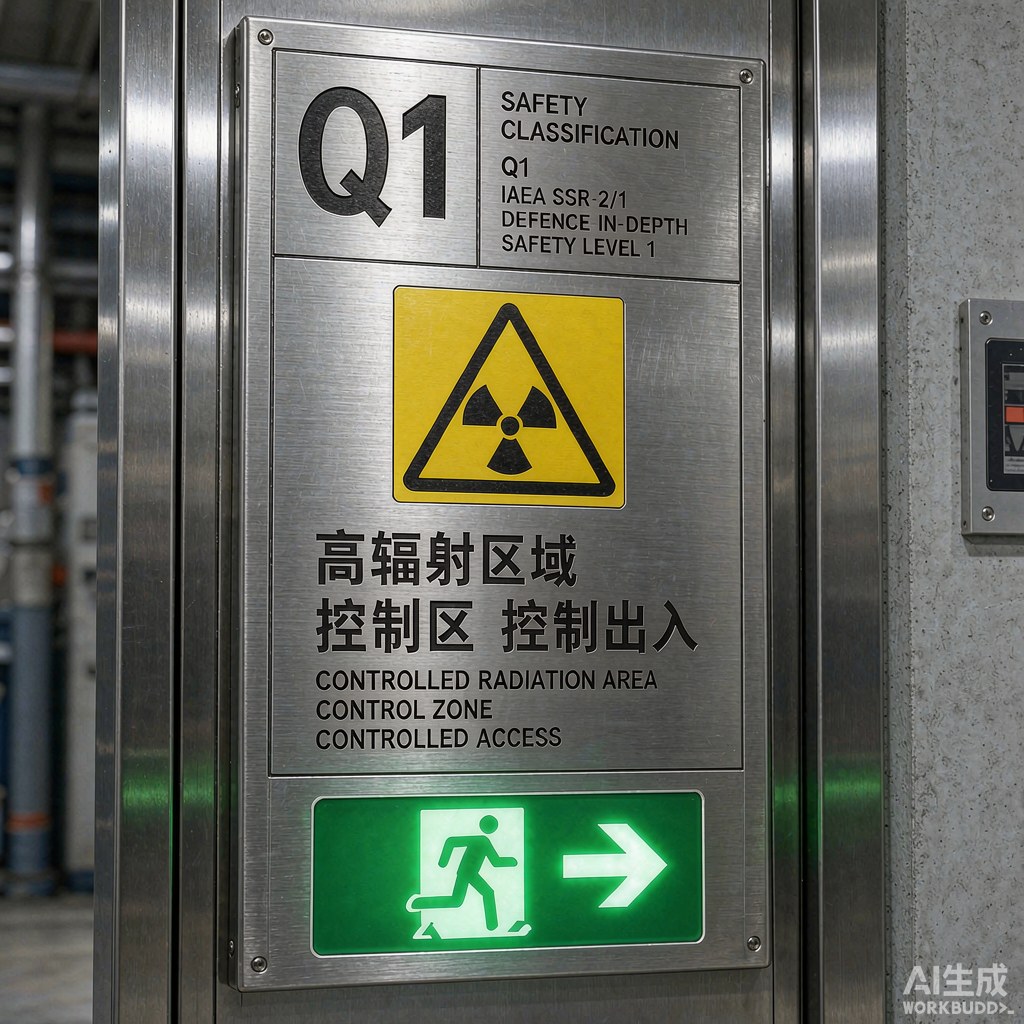 核电厂反应堆厂房辐射分区与安全壳标识特写